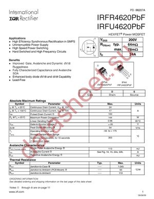 IRFR4620TRLPBF datasheet  